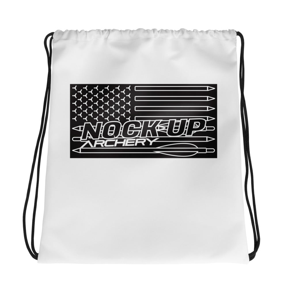 Nock Up American Archery Flag Drawstring Bag