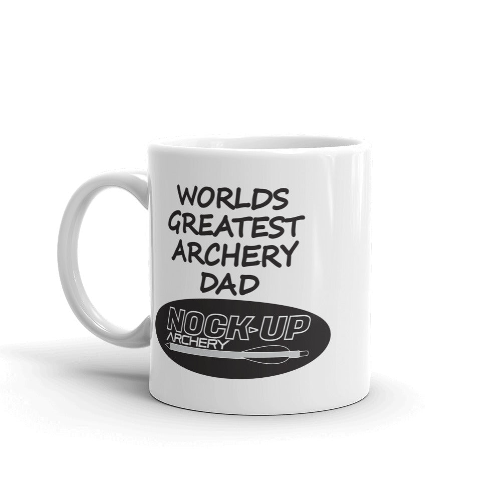 Nock Up Worlds Greatest Archery DAD White Glossy Mug