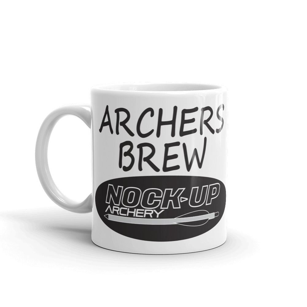 Nock Up Archers Brew White Glossy Mug