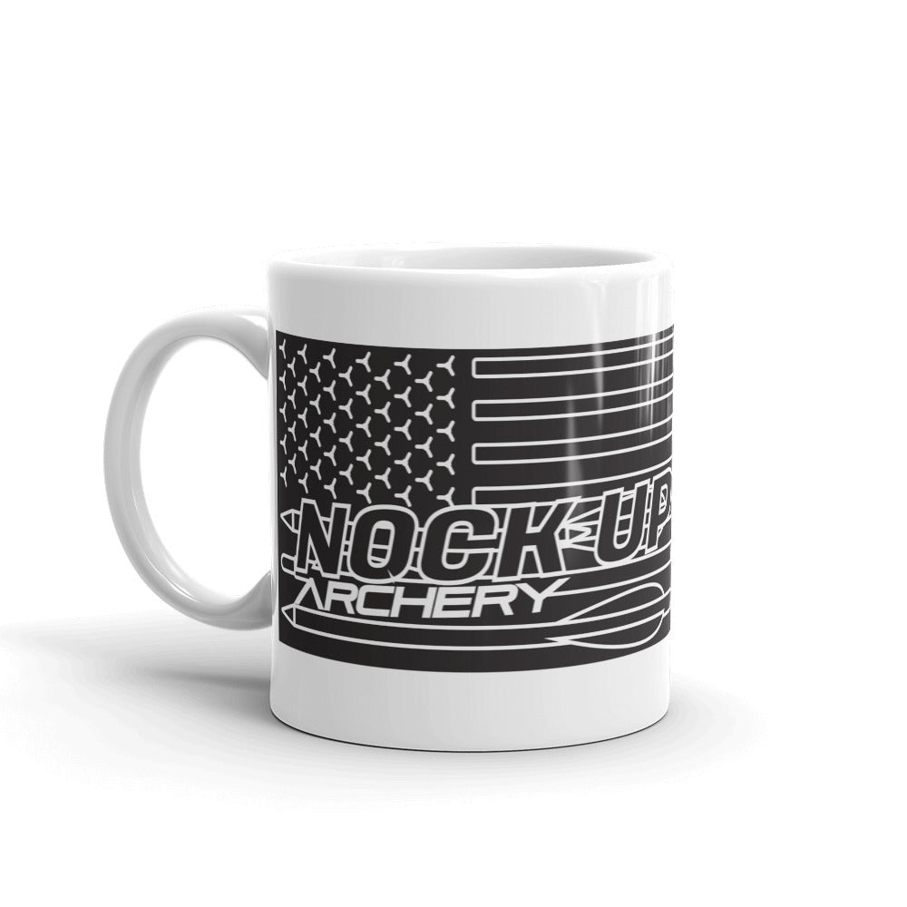 Nock Up American Archery Flag v2 White Glossy Mug