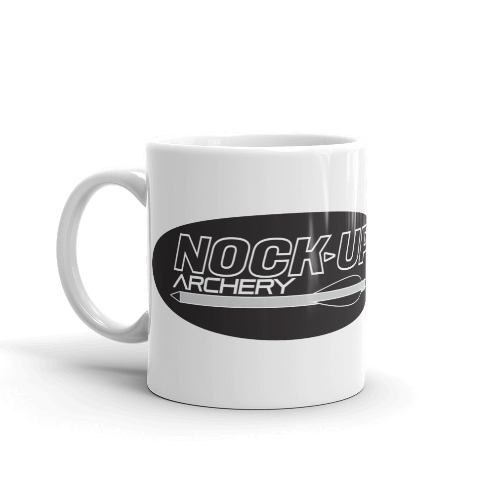 Nock Up Archery Logo White Glossy Mug