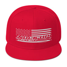 Load image into Gallery viewer, Nock Up American Archery Flag v2 Snapback Hat
