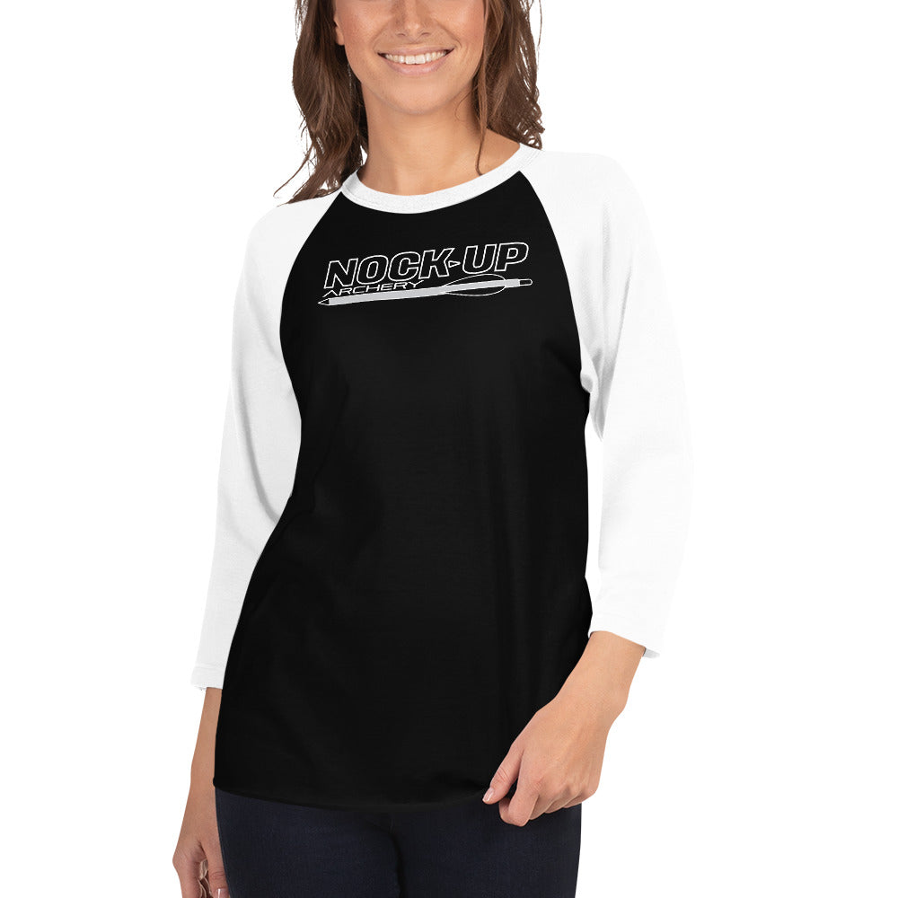 Nock Up Archery Logo 3/4 Sleeve Raglan Shirt