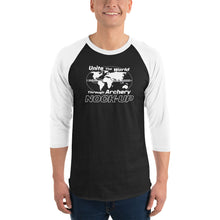 Load image into Gallery viewer, Nock Up Archery Unite The World 3/4 Sleeve Raglan Shirt
