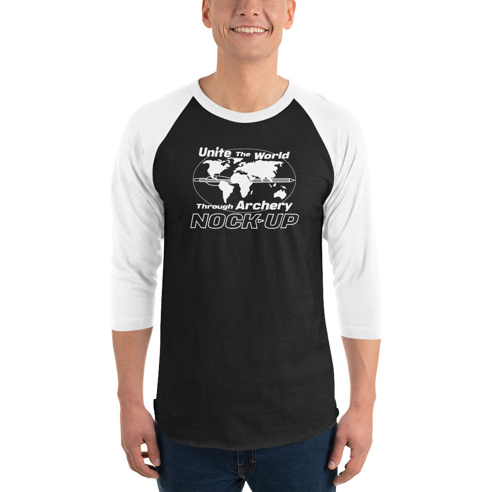 Nock Up Archery Unite The World 3/4 Sleeve Raglan Shirt