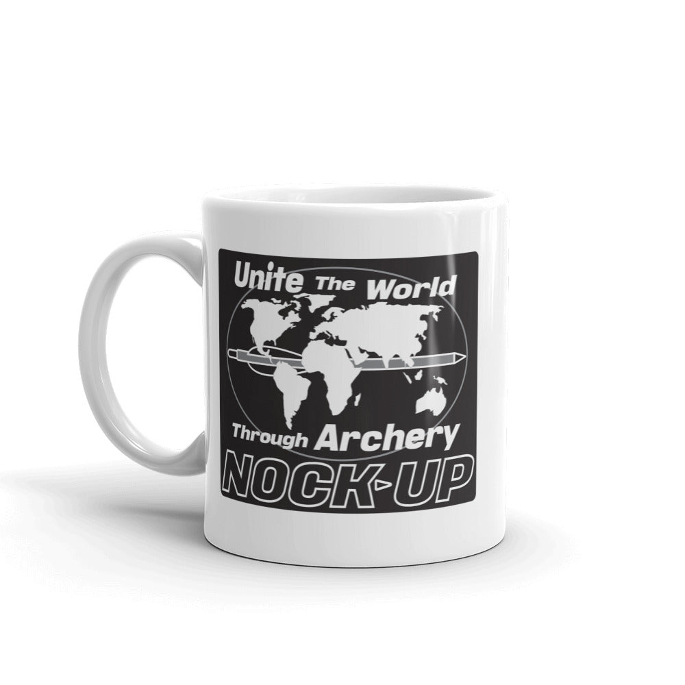 Nock Up Archery Unite The World White Glossy Mug