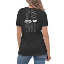 Load image into Gallery viewer, Nock Up Logo American Archery Flag Women&#39;s Relaxed T-Shirt
