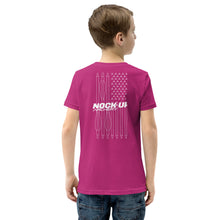 Load image into Gallery viewer, Nock Up Logo American Archery Flag Youth T-Shirt
