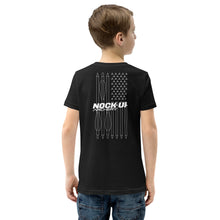 Load image into Gallery viewer, Nock Up Logo American Archery Flag Youth T-Shirt
