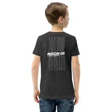 Load image into Gallery viewer, Nock Up Logo American Archery Flag Youth T-Shirt
