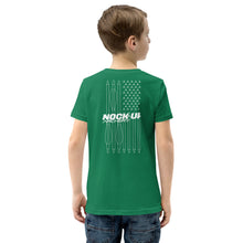 Load image into Gallery viewer, Nock Up Logo American Archery Flag Youth T-Shirt
